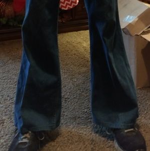 70s Style Levi mens bell-bottom blue jeans.